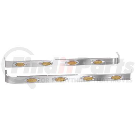 Panelite 10986100 SLEEPER SKIRT PAIR PB 579 44" LONG W/EXT CAB EXH 3"WIDE W/M1 AMBER LED(4)