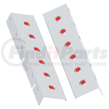 Panelite 20742908 AIR CLEANER LITE BAR PAIR KW REAR W/ 3/4" RD RED LED (6) (19.75/4.00)