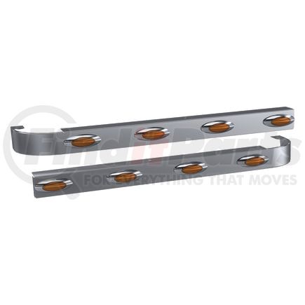 Panelite 20982502 SLEEPER SKIRT PAIR KW T680 52" UNDERBODY EXHAUST W/O EXT W/M5 AMBER LED (4)