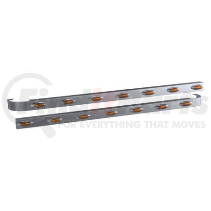 Panelite 20982506 SLEEPER SKIRT PAIR KW T680 76" LONG UNDERBODY EXHAUST W/O EXT W/M5 AMBER LED (7)