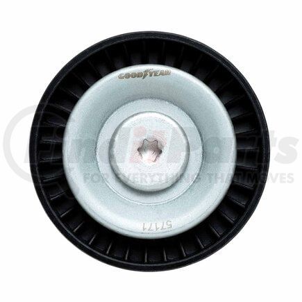 Goodyear Belts 57171 Accessory Drive Belt Idler Pulley - FEAD Pulley, 2.55 in. Outside Diameter, Thermoplastic