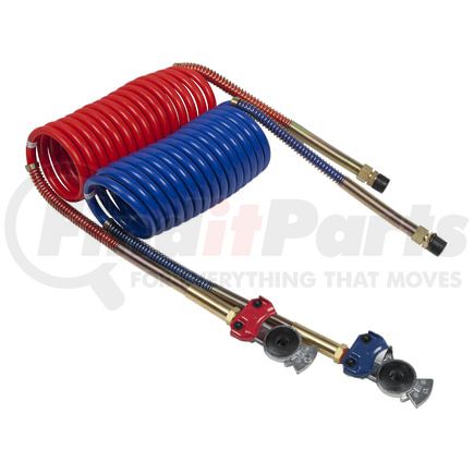 Grote 81-0015-HGH 15' Air Coiled Set w/ 12" Leads And Brass Handle With Red/Blue Glad Hands