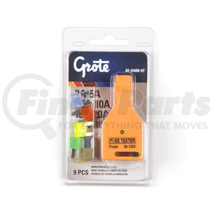 Grote 82-ANM-8T Miniature Blade Fuse Assortment & Tester, 9 Pk