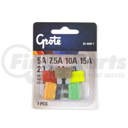 Grote 82-ANR-7 Standard Blade Fuse Assortment, 7 Pk