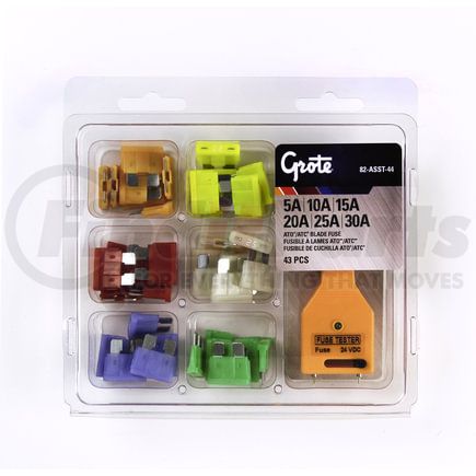 Grote 82-ASST-44 Standard Blade Fuse Assortment, 43 Pk