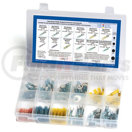 Grote 83-6539 Heat Shrink & Solder Terminal Assortment Kit, Pk 120