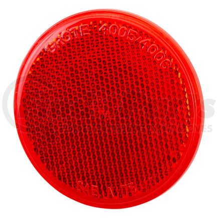 Grote 40062 Sealed 3" Round Stick-On Reflector, Red