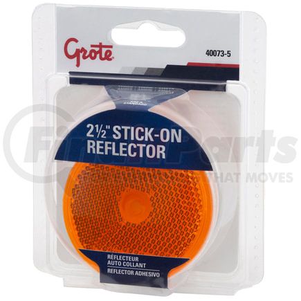 Grote 40073-5 21/2" Round Stick-On Reflectors, Amber