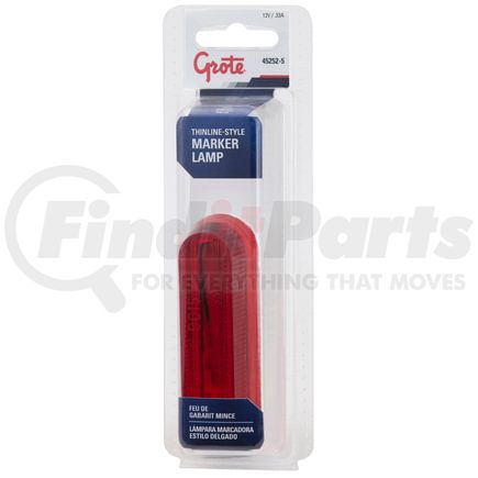 Grote 45252-5 CLR/MARKER LAMP, RED, THIN-LINE, SINGLE BULB