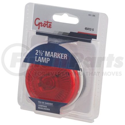 Grote 454125 2 1/2" Surface-Mount Single-Bulb Clearance Marker Lights, Red