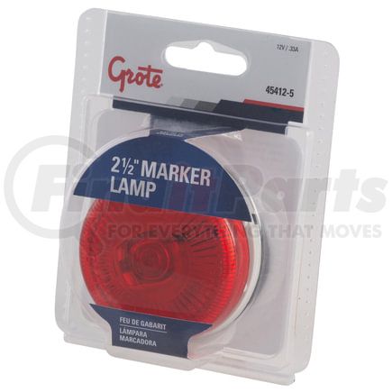 Grote 45412-5 2 1/2" Surface-Mount Single-Bulb Clearance Marker Lights, Red