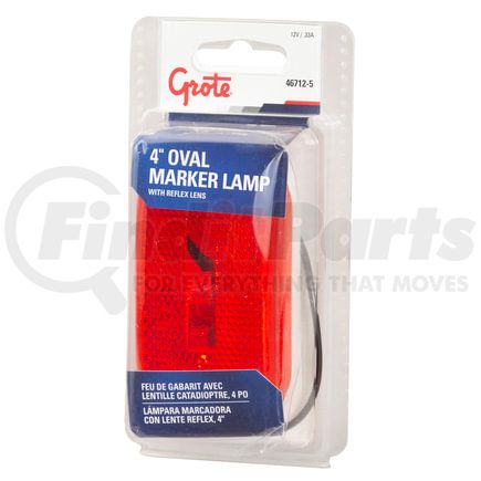 Grote 46712-5 Single-Bulb Oval Clearance Marker Lights, Built-in Reflector