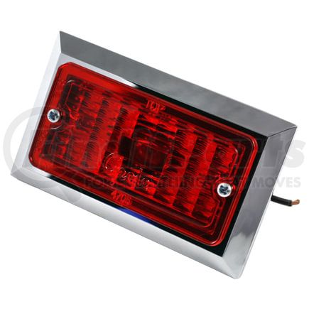 Grote 47052 Chrome Plated Rectangular Clearance Marker Lights, Red