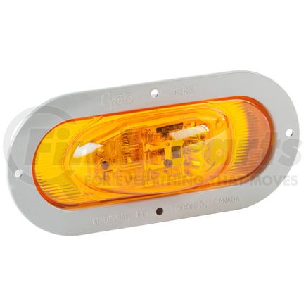 Grote 54243 SuperNova Oval LED Side Turn Marker Light - Gray Theft-Resistant Flange, Male Pin