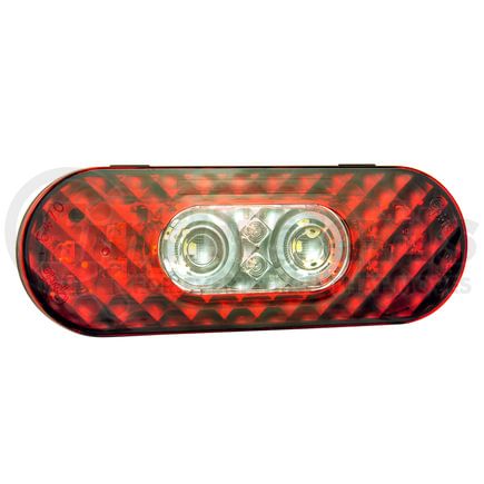 Grote 54682 LED Stop Tail Turn Light - 6", Oval, w/ Integrated Back-up, Female Pin Termination
