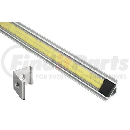 Grote 61R00 Light Channel Strip Light - 11.33 in., LED, White, Clear Lens, 12V, Angle Extrusion, Clip Mount