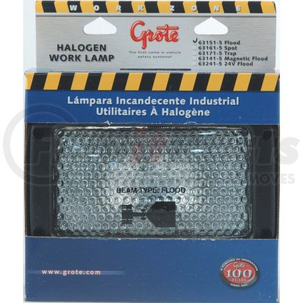 Grote 63151-5 CLR, FLOOD, RECT HALOGEN WORK, RETAIL PK