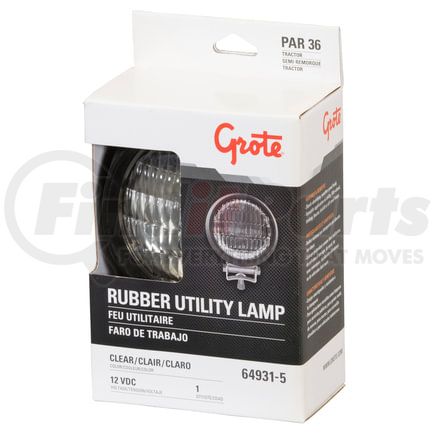 Grote 64931-5 Par 36 Utility Lights, Rubber Tractor