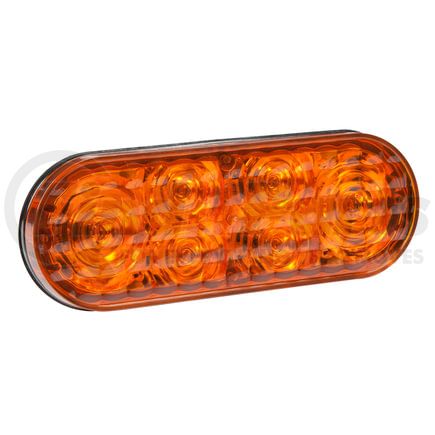 Grote 78190 6" Oval LED Strobe Lights with S-Link Synchronization, Amber / Blue w/ Clear Lens