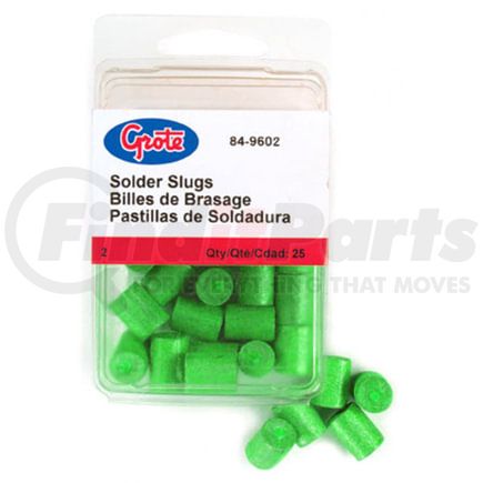 Grote 84-9602 Solder Slug, Green, 2 Ga, Pk 25
