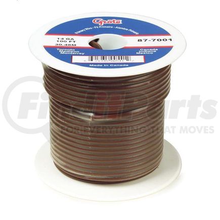 Grote 87-7001 Primary Wire, 14 Gauge, Brown, 100 Ft Roll