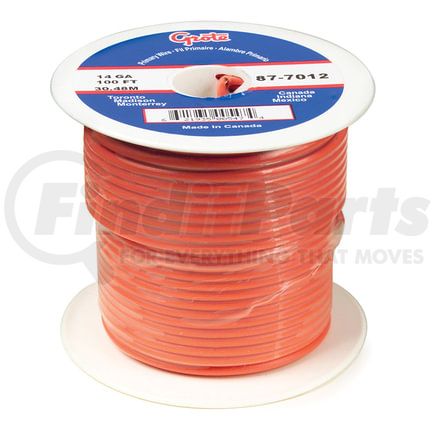 Grote 87-7012 Primary Wire, 14 Gauge, Orange, 100 Ft Spool