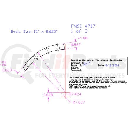 Abex EX4717D Drum Brake Shoe Lining