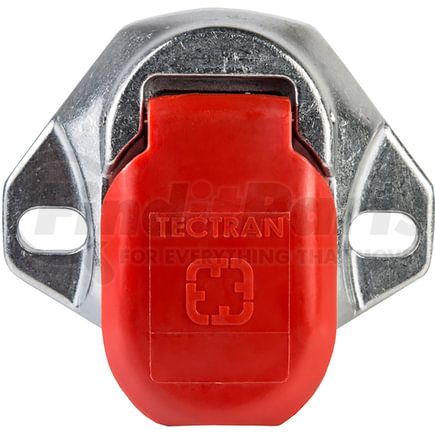 Tectran 670-285 Trailer Receptacle Socket - Dual Pole, Vertical, Crimp Termination, with Red Door