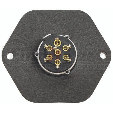 Tectran 670-7330 Trailer Receptacle Socket - 7-Way, Die-Cast, with Large Mounting Plate