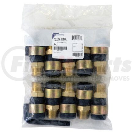 Tectran 70-31405 Air Brake Air Hose End Fitting Kit - 1/2 in. NPT, Bag of 10 Swivel Ends and 1 Hex Wrench