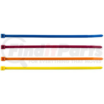 Tectran 933PACK-C Cable Tie - Assorted Colored Cables, Nylon, 6.6