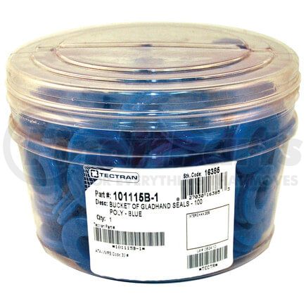 Tectran 101115B-1 Air Brake Gladhand Seal - Blue, Polyurethane, 1-1/4 in. Sealing Lip