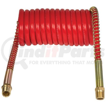 Tectran 16212RV 1/2" V-Line Red Aircoil with Spring Guards, 1/2 in. Tube OD, 12 ft. Long