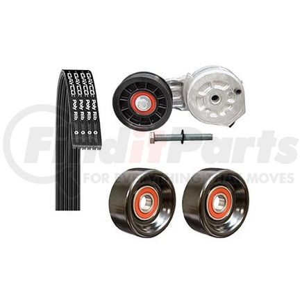 Dayco 5060868K1 Serpentine Belt Kit - Includes 1 Belt, 1 Tensioner, 2 Pulleys