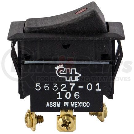 Tectran 19-1504 Rocker Switch - 12VDC, 25 AMP, ON-OFF, 3 Screw, Dependent, Small Red Light, S.P.S.T.