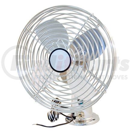 Tectran 19-2512 Accessory Cabin Fan - 2 Speed, 12V, Chrome, with Toggle Switch