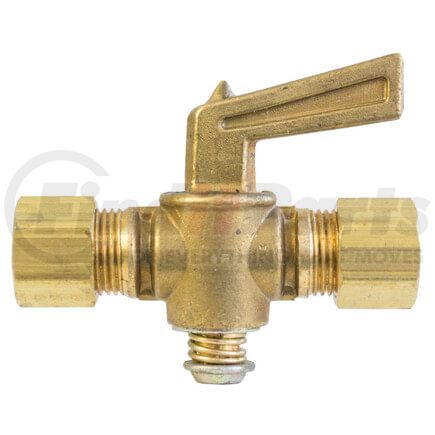 Tectran 2062-4 Air Brake Air Shut-Off Petcock - Brass, 1/4 inches O.D, Compression to Compression