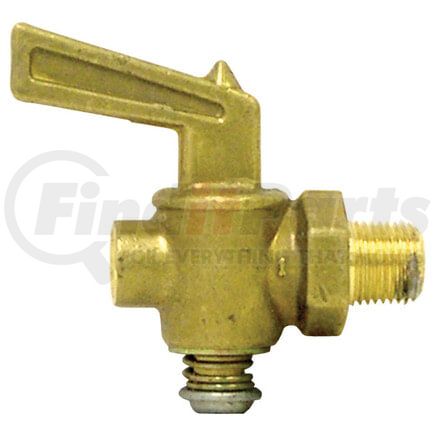 Tectran 241-A Air Brake Air Shut-Off Petcock - Brass, 1/8 in. Pipe Thread, Drain Cock