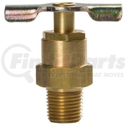 Tectran 243-A Air Brake Air Shut-Off Petcock - Brass, 1/8 in. Pipe Thread, Internal Seat