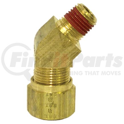 Tectran 1374-4B NTA 45-Deg Male Elbow Ferrule Fitting, 1/4" Tube Size, 1/4" Pipe Thread