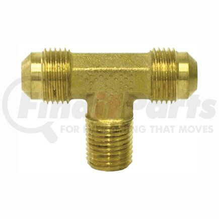 Tectran 45-5B Air Brake Air Line Thread Branch Tee - Brass, 5/16 in. Size, 1/4 in. Thread, Male