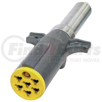 Tectran 680-E71SG Trailer Wiring Plug - 7-Way, Auxiliary, Male Ground Pin, with Spring Guard