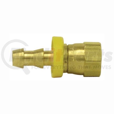 Tectran 728-66 Air Brake Air Line Fitting - Brass, 3/8 in. Hose I.D, 1/4 in. Tube, Female, Flare Swivel