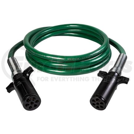 Tectran 7AAB122PG ARTICFLEX 7-Way ABS Duty Straight Cable, Green, 12 ft., Poly Plugs, Spring Guards