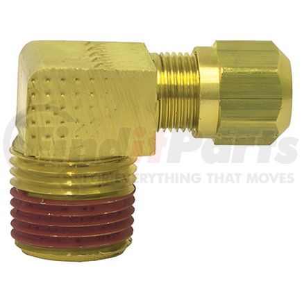 Tectran 85077 DOT 90-Deg Male Elbow Ferrule Fitting, 1/2" Tube Size, 1/2" Pipe Thread Size