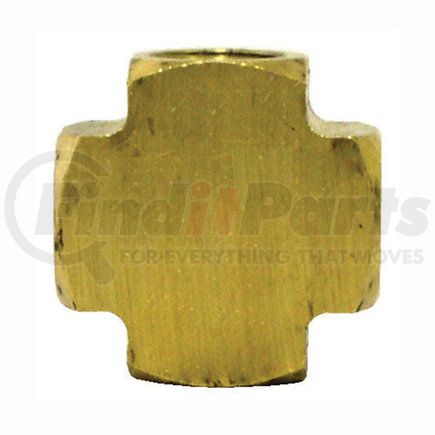 Tectran 102-B Air Brake Pipe Cross - Brass, 1/4 inches Pipe Thread, Extruded