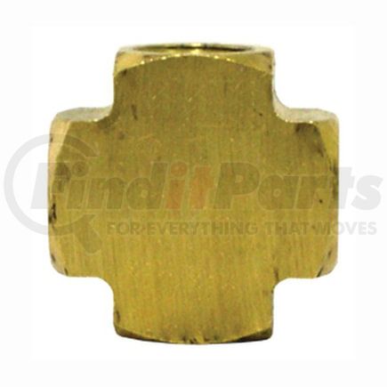 Tectran 102-D Air Brake Pipe Cross - Brass, 1/2 inches Pipe Thread, Extruded