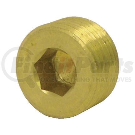 Tectran 118-B Air Brake Pipe Head Plug - Brass, 1/4 inches Pipe Thread, Counter Sunk Hex Head