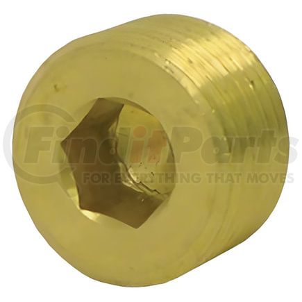 Tectran 88156 Air Brake Pipe Head Plug - Brass, 1/2 inches Pipe Thread, Counter Sunk Hex Head