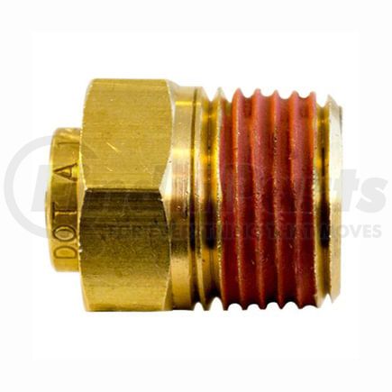 Tectran PL1368-4C DOT Male Push-Lock Brass Connector Fitting for Nylon Tubing, 1/4" Tube Size, 3/8" Pipe Thread